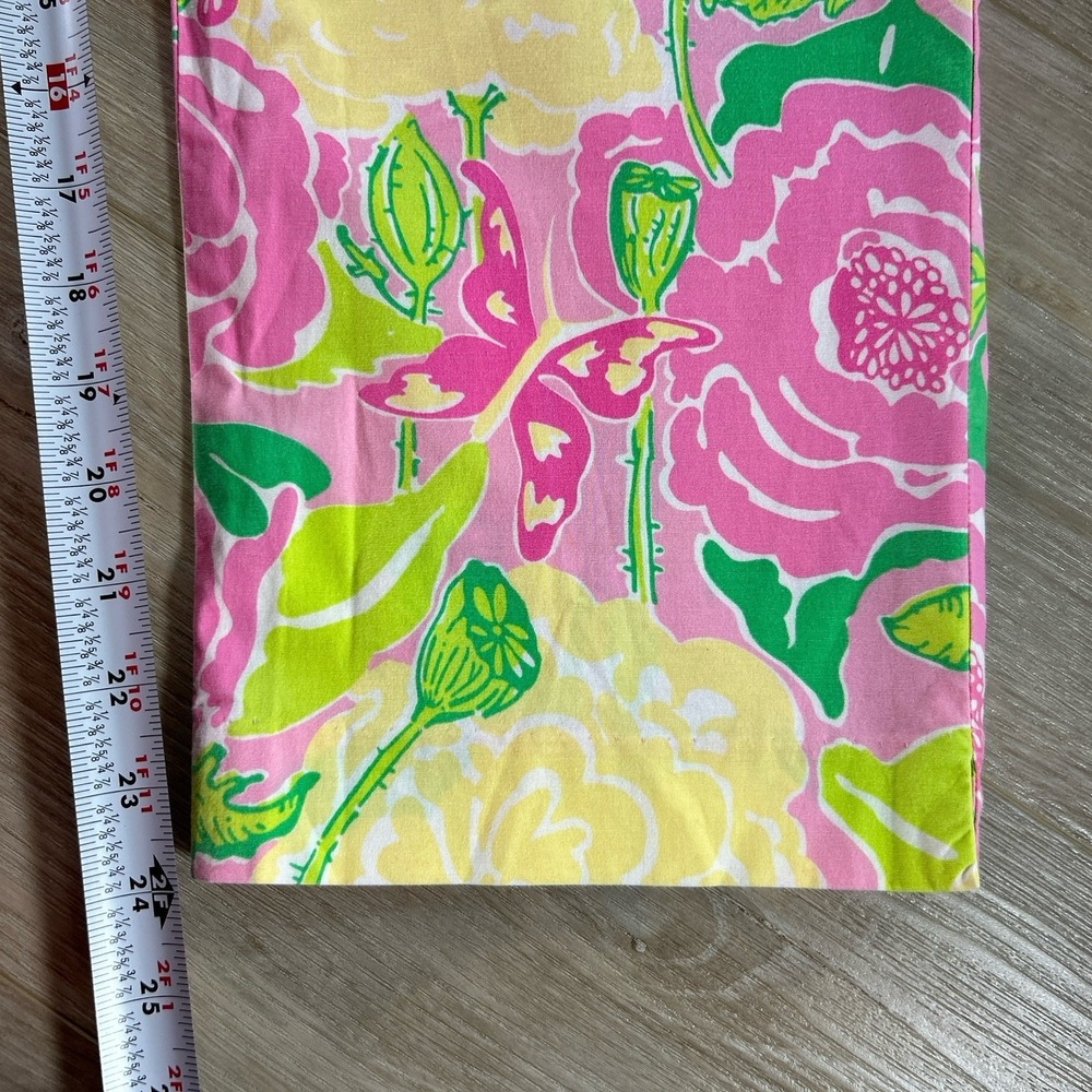 VTG Lilly Pulitzer Size 16 Pink Yellow Cotton Poplin Capri Shoo Fly Floral Pants - Picture 8 of 9